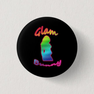 Macaron Rond 2,50 Cm Logo fascinant de lapin d'arc-en-ciel sur le