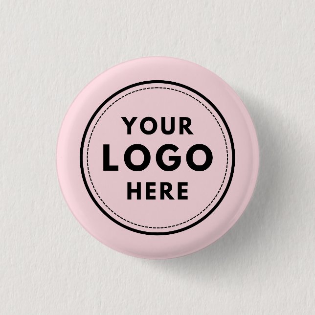 Macaron Rond 2,50 Cm Logo personnalisé Blush Pink Entreprise (Devant)