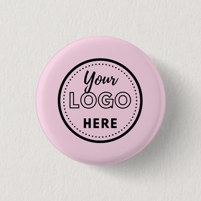 Macaron Rond 2,50 Cm Logo promotionnel d'entreprise rose moderne (Devant)