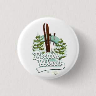 Macaron Rond 2,50 Cm Logo ski de Bretton Woods New Hampshire
