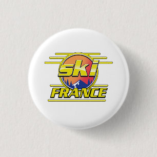 Macaron Rond 2,50 Cm logo ski France 80s.