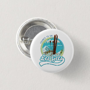 Macaron Rond 2,50 Cm Logo ski Les Gets France