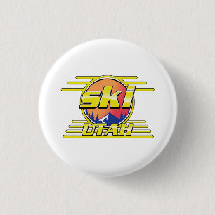 Macaron Rond 2,50 Cm logo ski Utah années 80