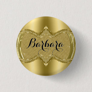 Macaron Rond 2,50 Cm Look métal or avec Diamants Motif 3