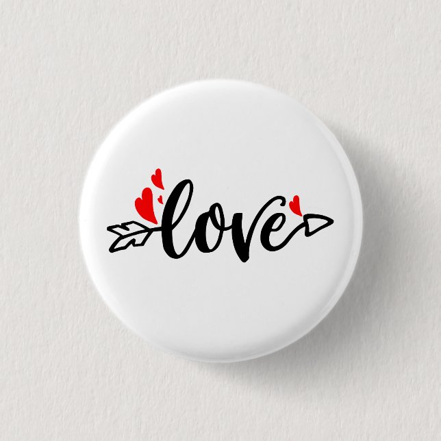Macaron Rond 2,50 Cm Love-Modern Typographie Valentines Design (Devant)