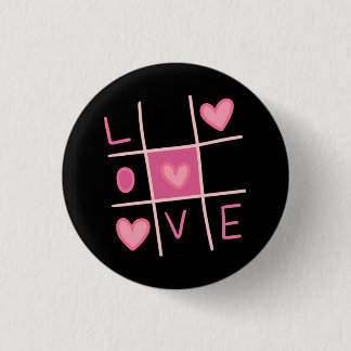 Macaron Rond 2,50 Cm Love Tic Tac Toe Pin Button | Valentine's Day Gift