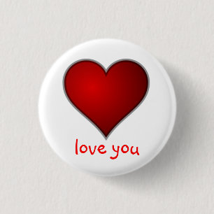 Macaron Rond 2,50 Cm Love You Valentine Button