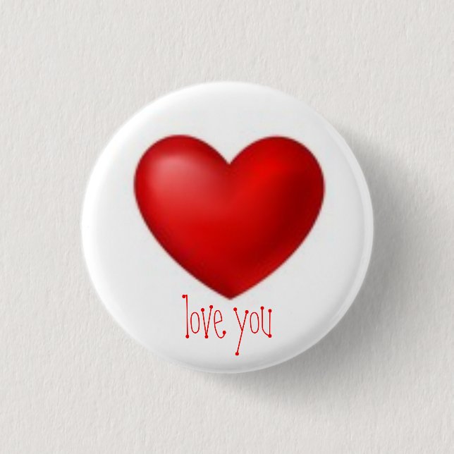 Macaron Rond 2,50 Cm Love You Valentine Button (Devant)