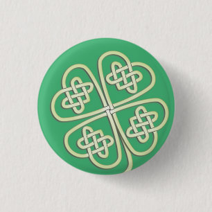 Macaron Rond 2,50 Cm Lucky Celtic Four Leaf Clover Button