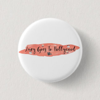 Macaron Rond 2,50 Cm Lucy va à l'insigne de logo de Hollywood
