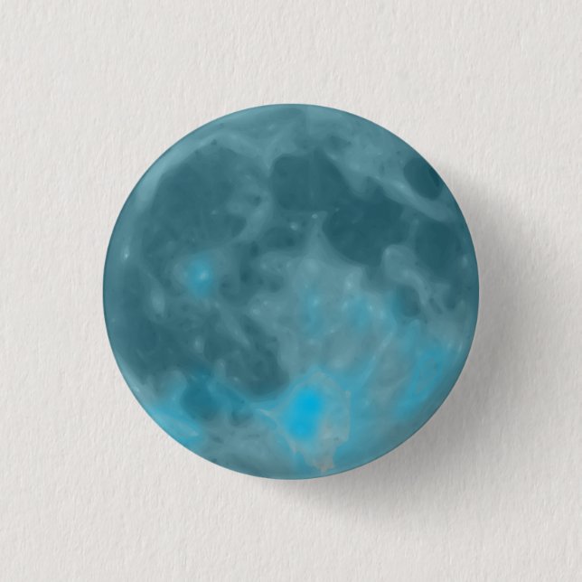 Macaron Rond 2,50 Cm Lune bleue (Devant)