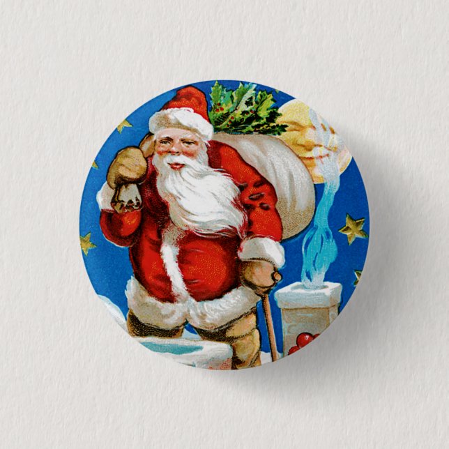 Macaron Rond 2,50 Cm Lune de Père Noël (Devant)