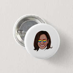 Macaron Rond 2,50 Cm Lunettes de soleil Kamala Harris Rainbow