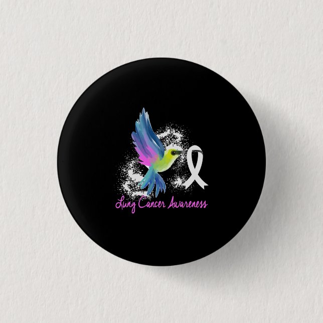 Macaron Rond 2,50 Cm Lung Awareness Pearl Ribbon (Devant)