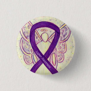 Macaron Rond 2,50 Cm Lupus Conscience du violet Ruban Angle d'art perso