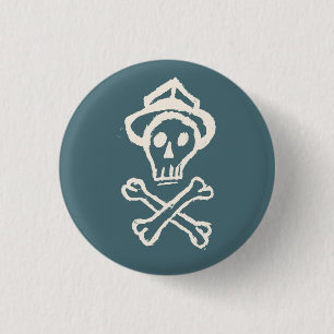 Macaron Rond 2,50 Cm M. Skullington - bleu de ciel de Doldrum