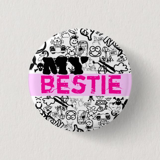 Macaron Rond 2,50 Cm Ma broche BESTIE (Devant)