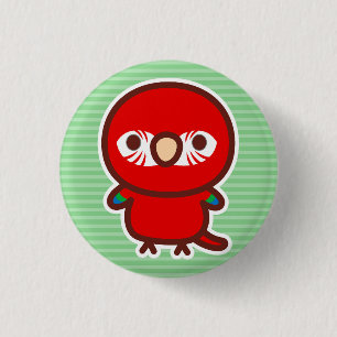 Macaron Rond 2,50 Cm Macaw rouge et vert