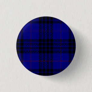Macaron Rond 2,50 Cm MacKay tartan bleu noir plaid