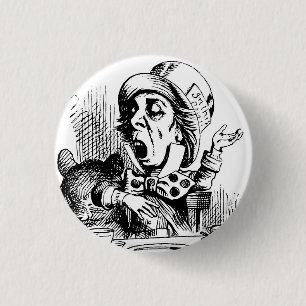 Macaron Rond 2,50 Cm Mad Hatter par John Tenniel