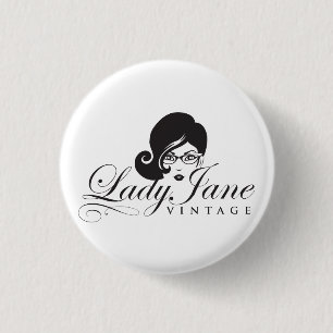 Macaron Rond 2,50 Cm Madame Jane Vintage Button Pin