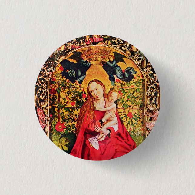 MACARON ROND 2,50 CM MADONNA DU ROSE BOWER (Devant)