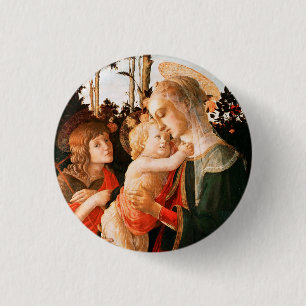 Macaron Rond 2,50 Cm Madonna et Enfant avec Saint Jean le Baptiste