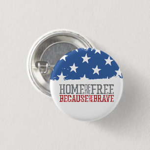 Macaron Rond 2,50 Cm Maison des libres grâce aux braves drapeau américa