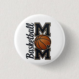 Macaron Rond 2,50 Cm Maman de basketteuse de style universitaire en or 