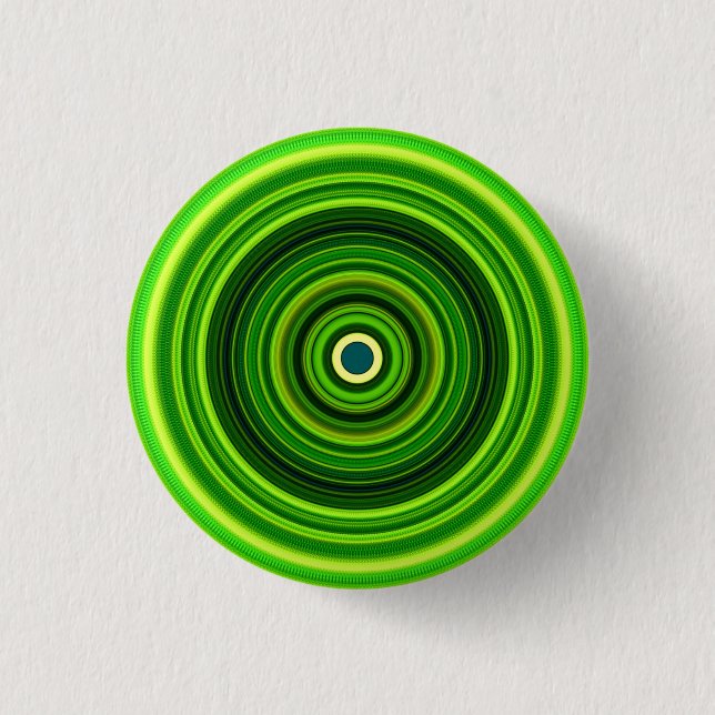 Macaron Rond 2,50 Cm Mandala vert géomagnétique (Devant)