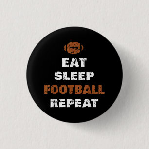 Macaron Rond 2,50 Cm Manger Football de sommeil Répéter Amour Football 