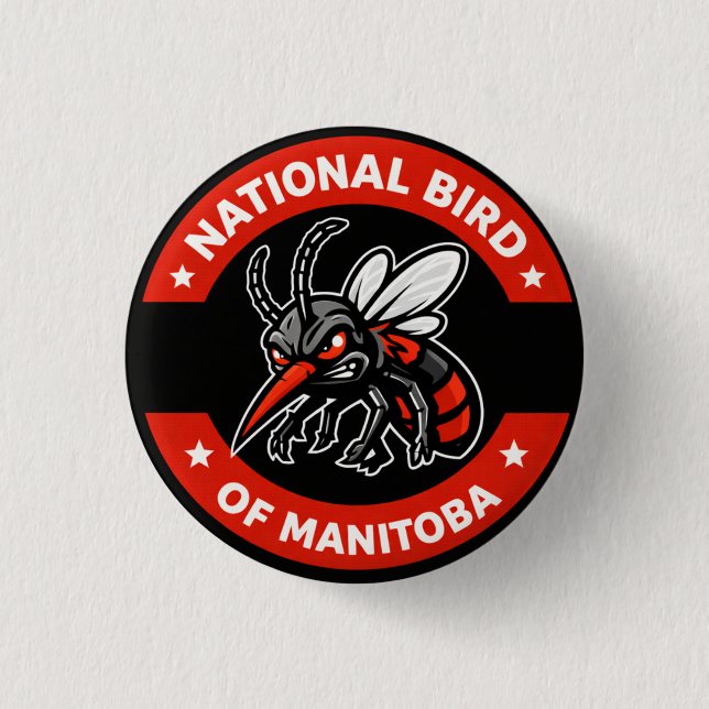 Macaron Rond 2,50 Cm Manitoba National Bird Pin Button (Devant)