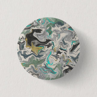 Macaron Rond 2,50 Cm Marbrure de pierre avec veines de turquoise 1 1/4"