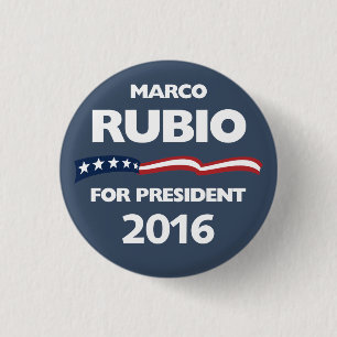 Macaron Rond 2,50 Cm Marco Rubio pour le président 2016