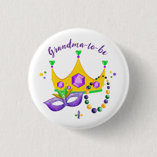 Macaron Rond 2,50 Cm Mardi Gras Grandma-to-be