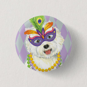 Macaron Rond 2,50 Cm Mardi Gras Westie