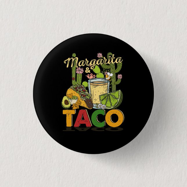 Macaron Rond 2,50 Cm Margarita Tacos Funny Margarita Tequila Drinker Ta (Devant)