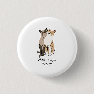 Macaron Rond 2,50 Cm Mariage de Chats Mignons