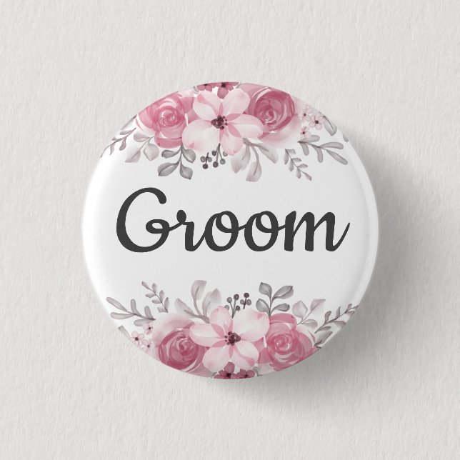 Macaron Rond 2,50 Cm Mariage de printemps floral  (Devant)