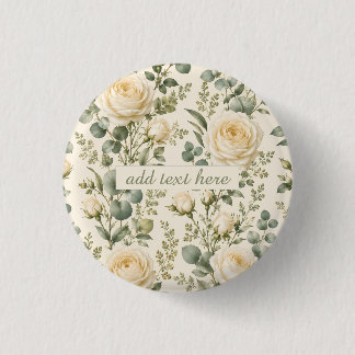 Macaron Rond 2,50 Cm Mariage Luxueux Rose Ivoire & Eucalyptus Vert Saug