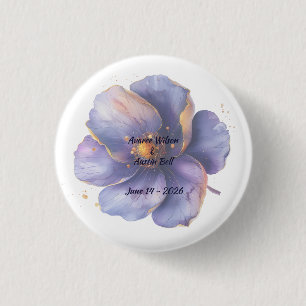 Macaron Rond 2,50 Cm Mariage Moderne Minimaliste Or et Violet 