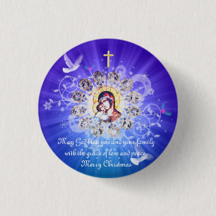 Macaron Rond 2,50 Cm Marie et Jésus