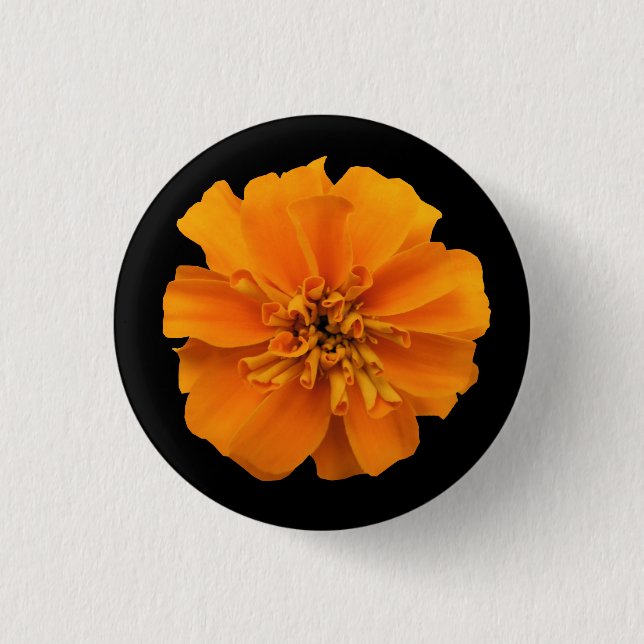 Macaron Rond 2,50 Cm Marigold orange en noir (Devant)