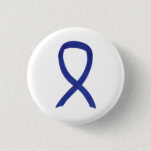 Macaron Rond 2,50 Cm Marine, Indigo, Épingle de ruban de sensibilisatio
