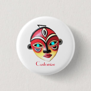 Macaron Rond 2,50 Cm Masque de visage de fille africaine Thunder_Cove 