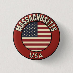 Macaron Rond 2,50 Cm Massachusetts États-Unis d'Amérique