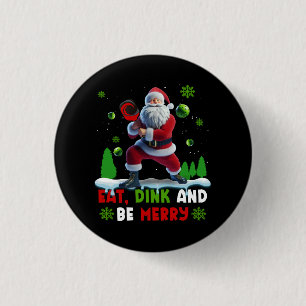 Macaron Rond 2,50 Cm Mat Dink Be Joyeux Père Noël Pickleball Noël