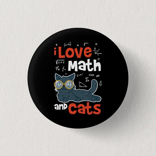 Macaron Rond 2,50 Cm Maths et chats (Devant)