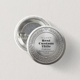 Macaron Rond 2,50 Cm Médaille d'argent réaliste 3D personnalisable et m