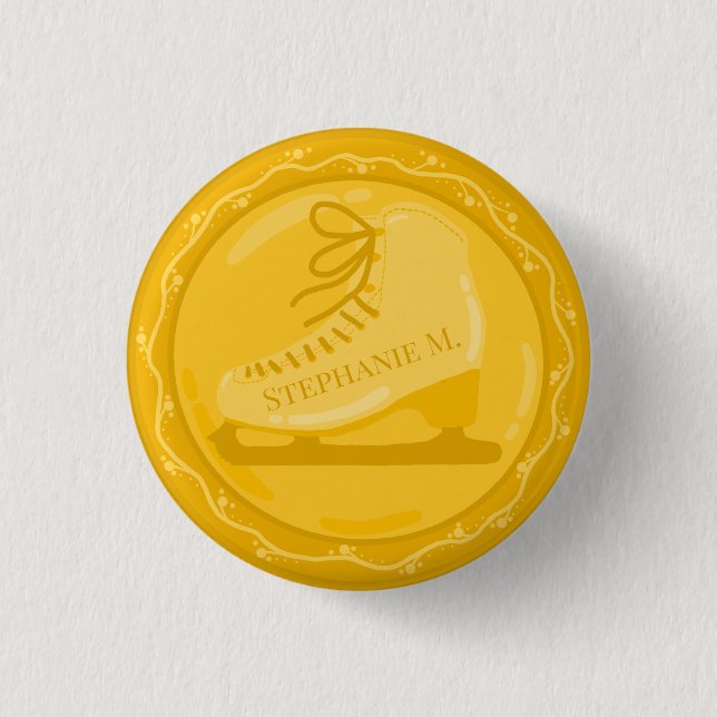 Macaron Rond 2,50 Cm Médaillon Golden Ice Patinage (Devant)